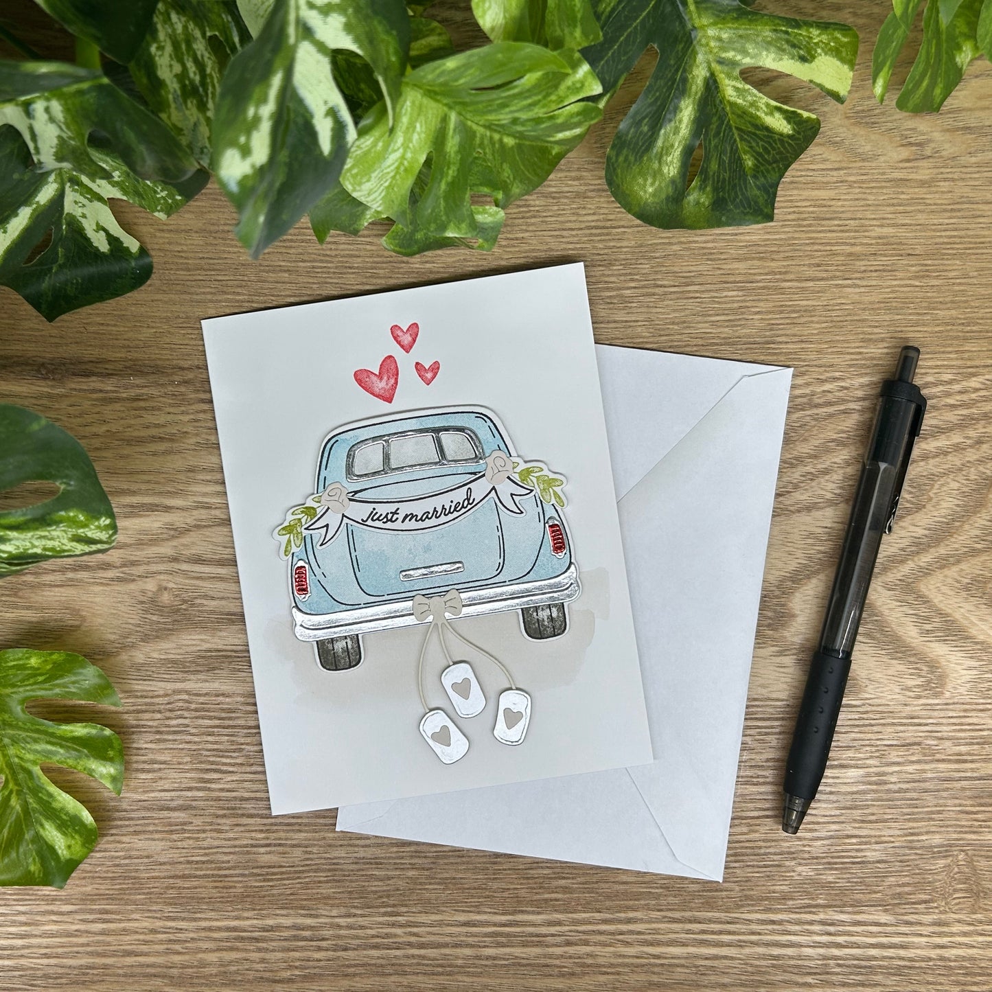 Just Married Wedding Car Card