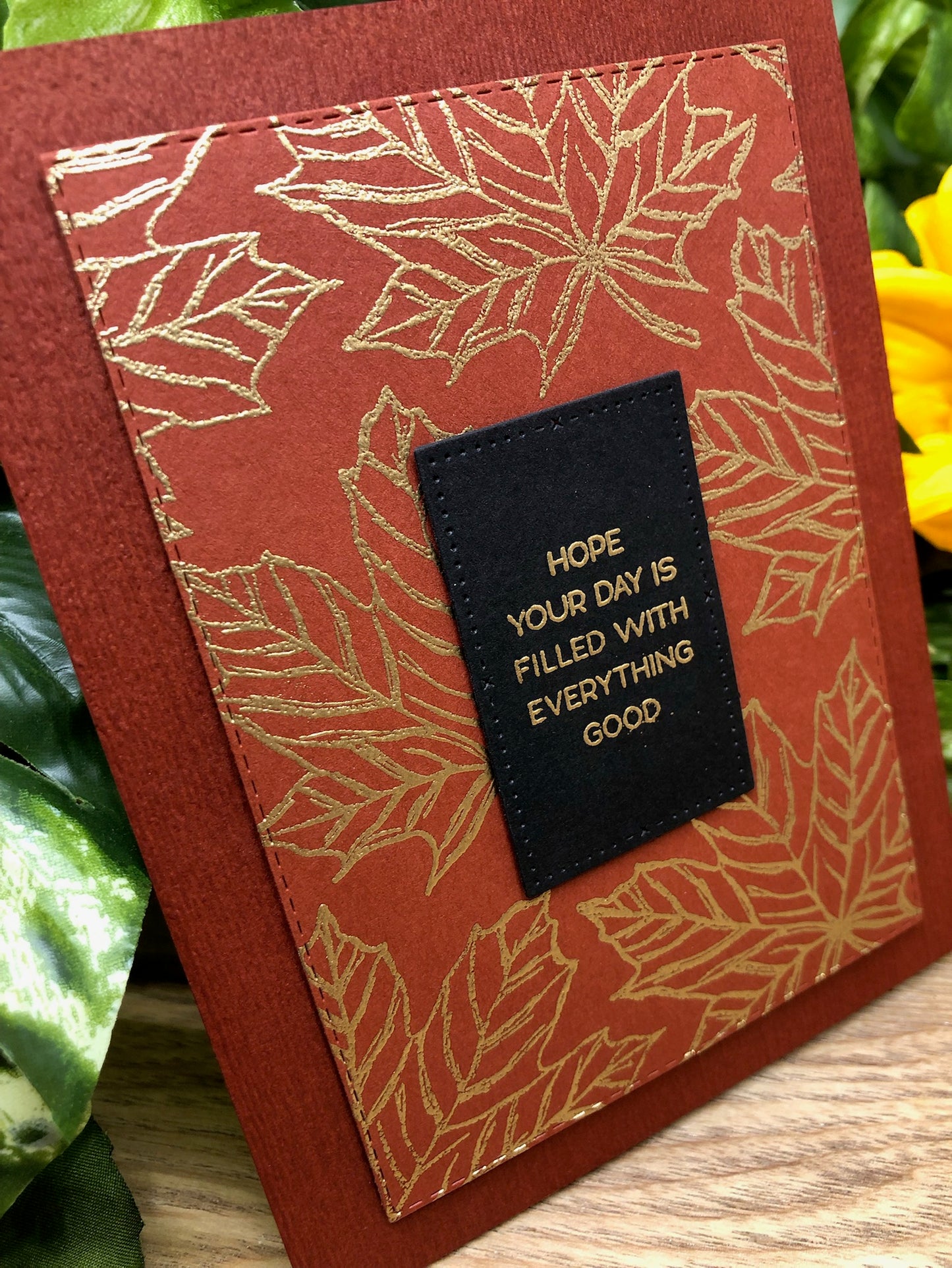 Golden Leaf Handmade Card