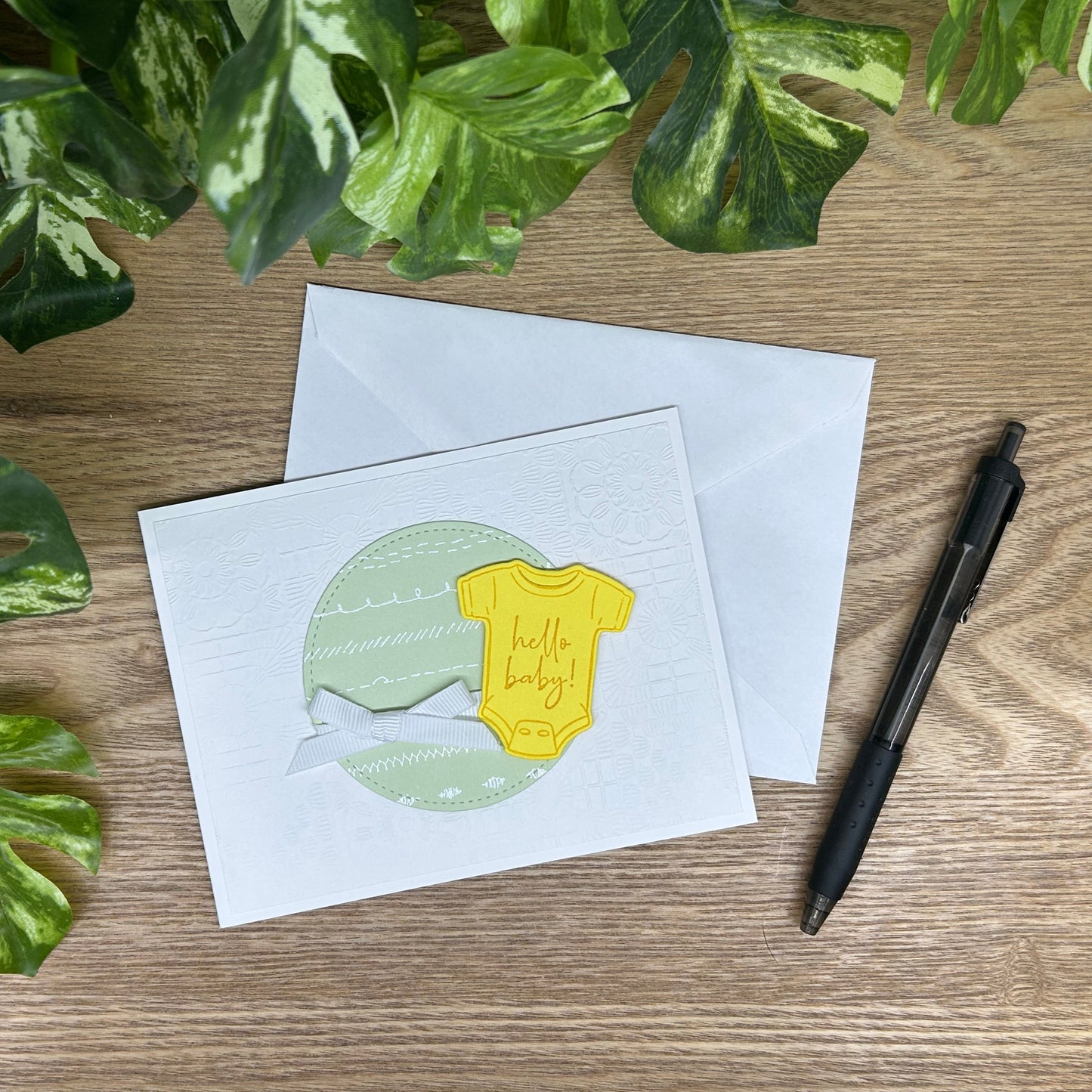 Hello Baby Onsie Handmade Card