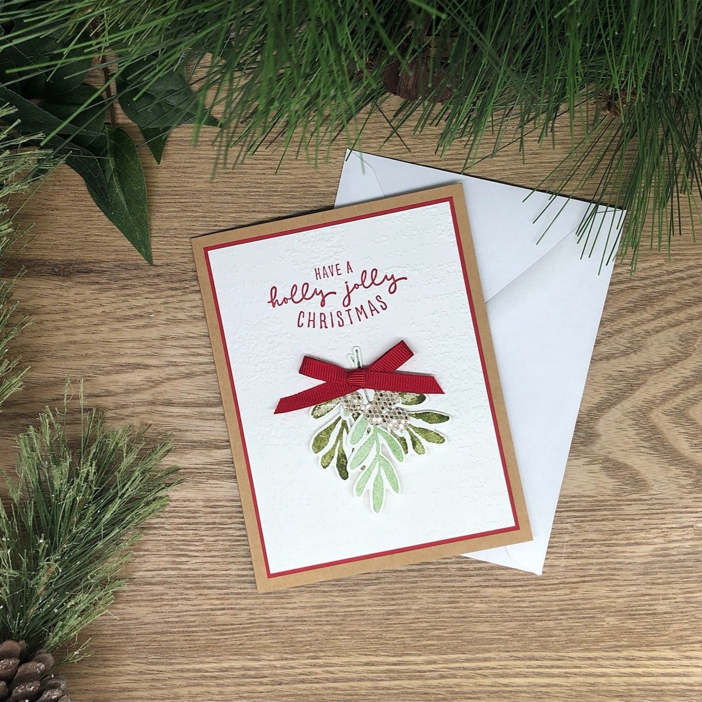 Holly Jolly Christmas Handmade Card