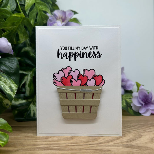 Basket of Happiness Handmade Card