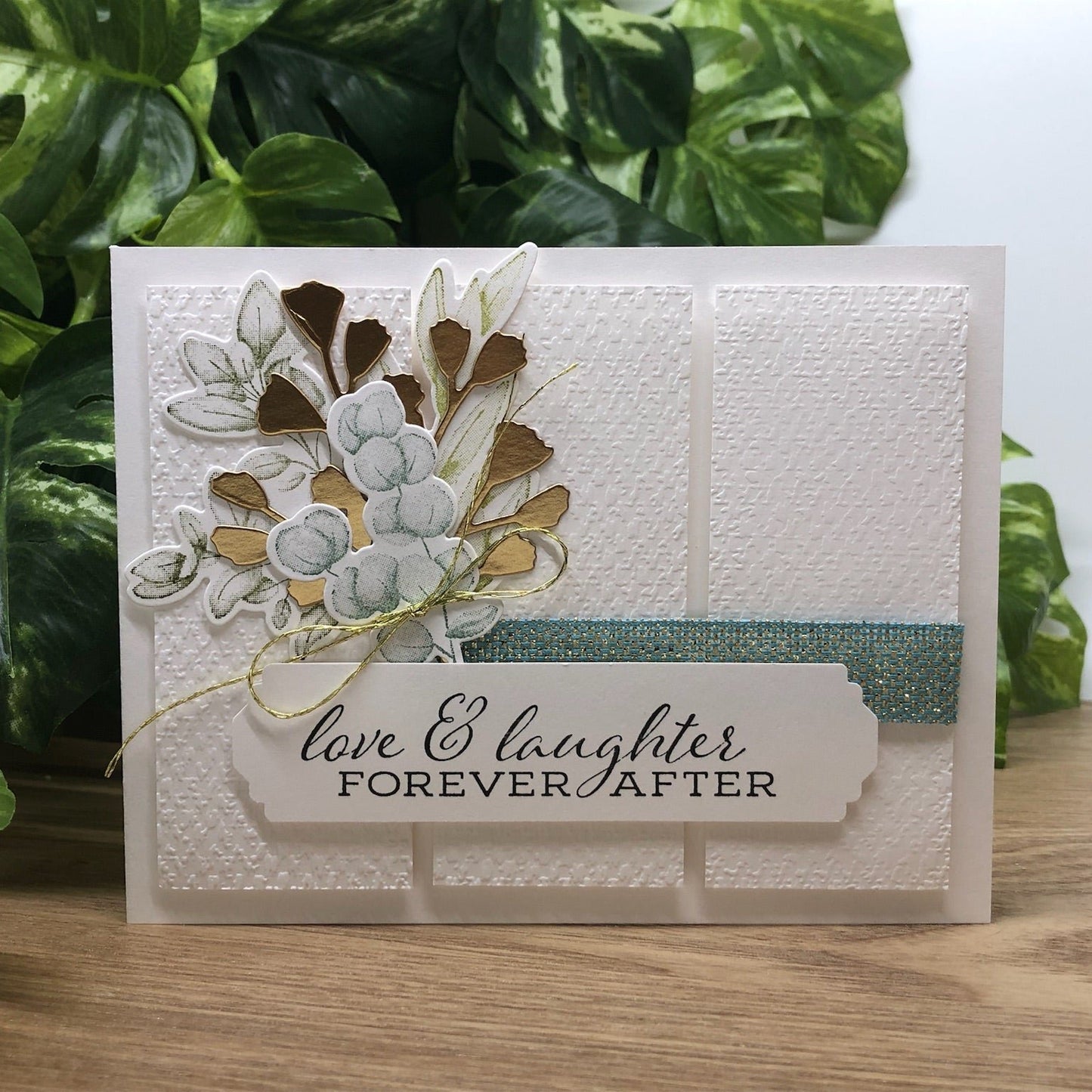Sage Handmade Wedding Card