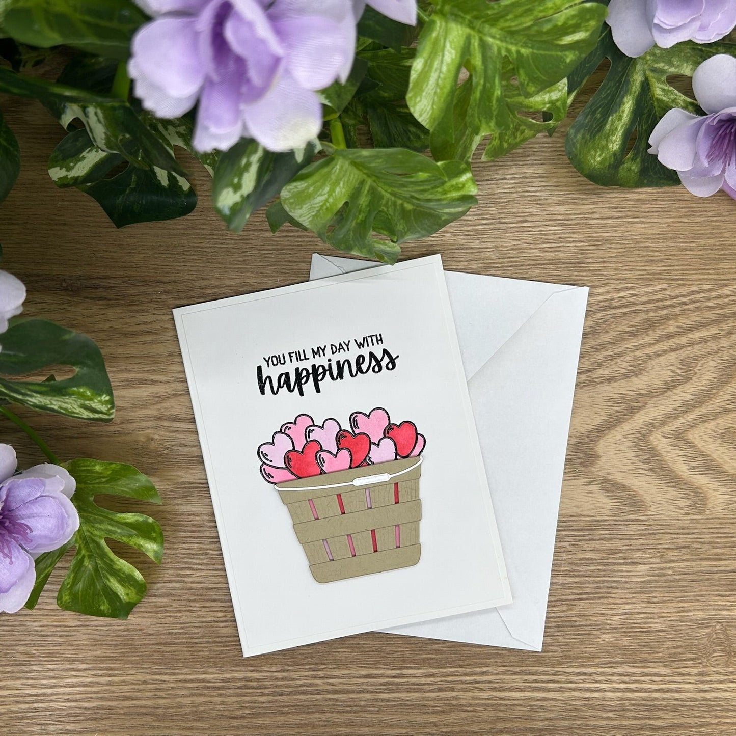 Basket of Happiness Handmade Card