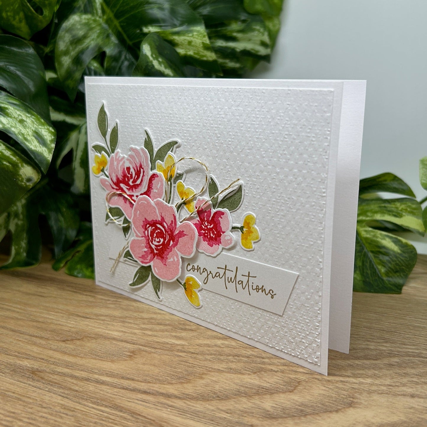 Pink Rose Congratulation Card
