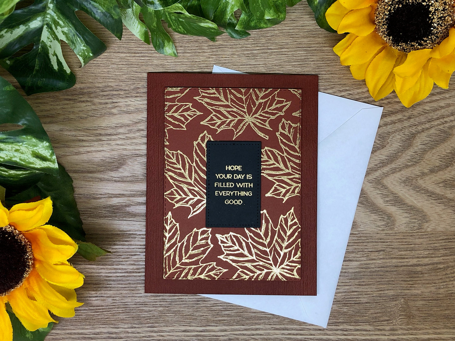 Golden Leaf Handmade Card