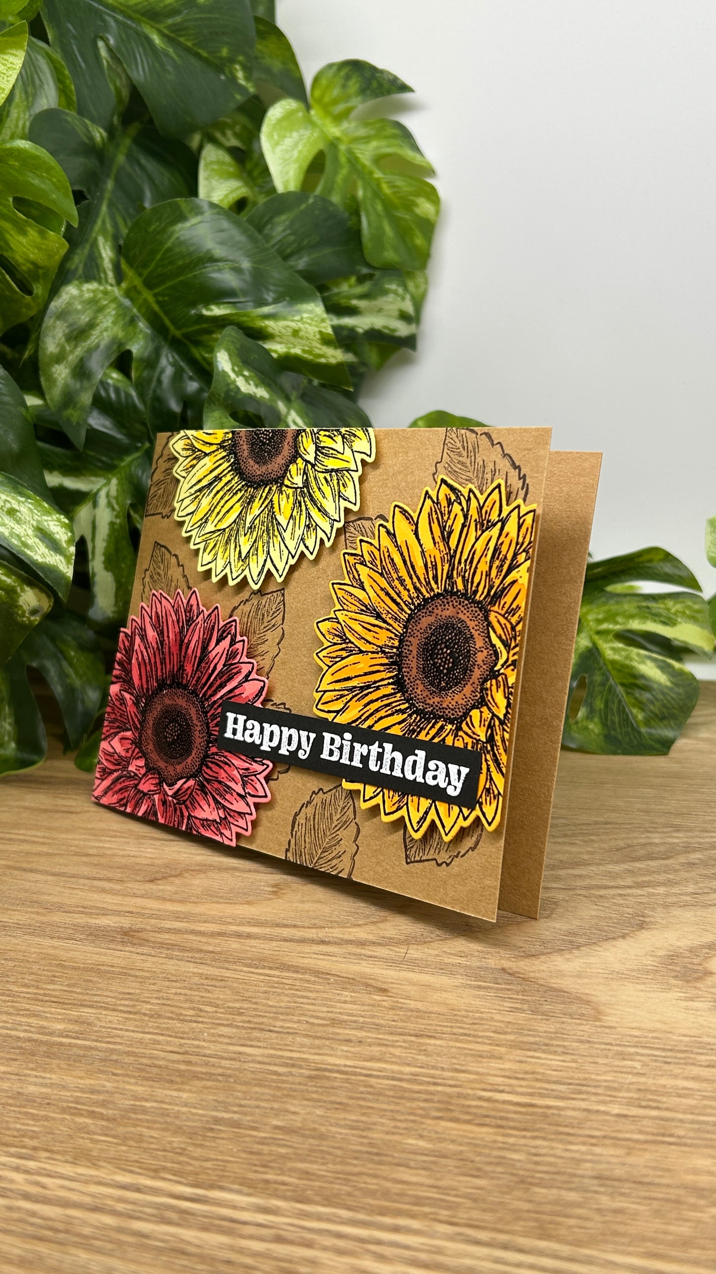 Sunflower Trio Handmade Birthday Card