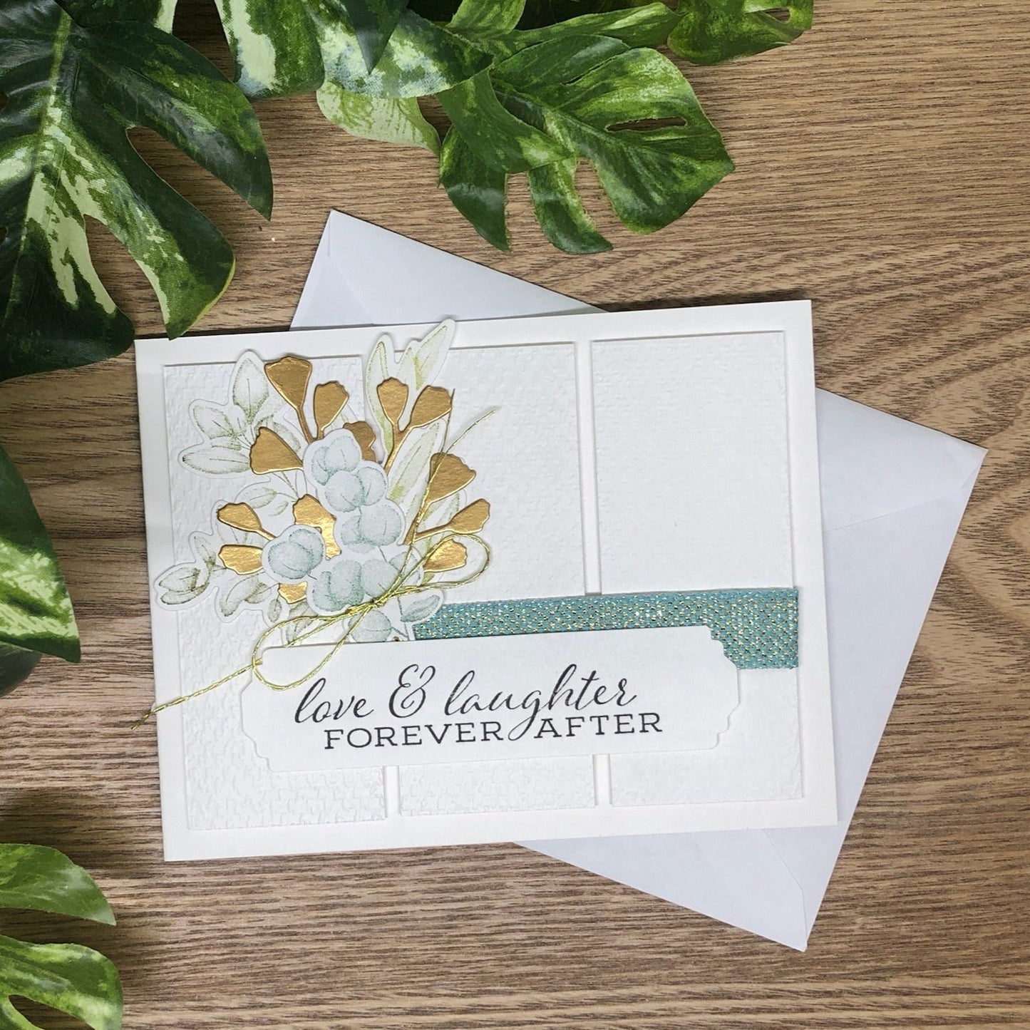Sage Handmade Wedding Card