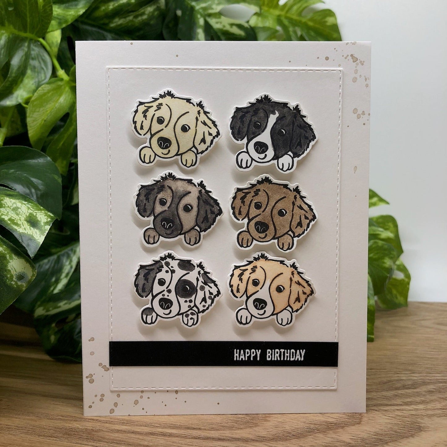 Puppy Dog Handmade Birthday Card