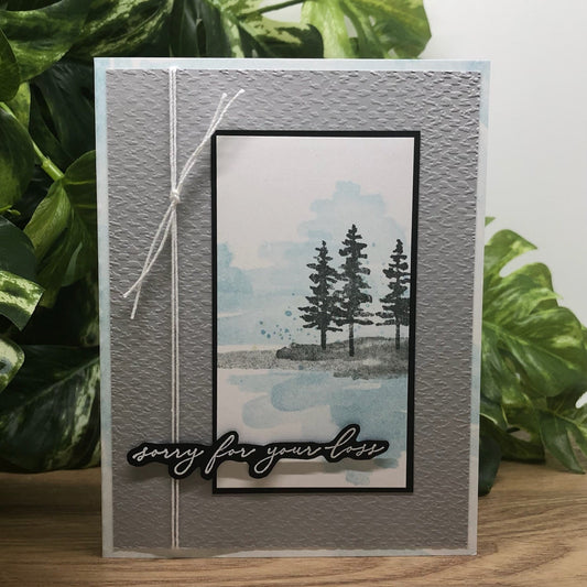 Calm Trees Handmade Sympathy Card