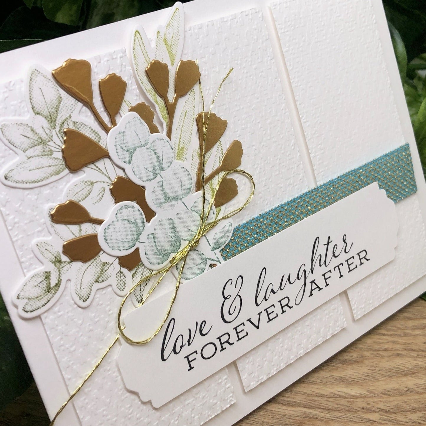 Sage Handmade Wedding Card