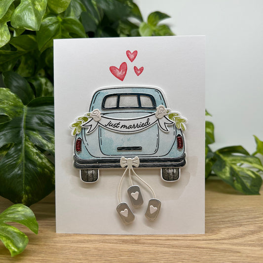 Just Married Wedding Car Card