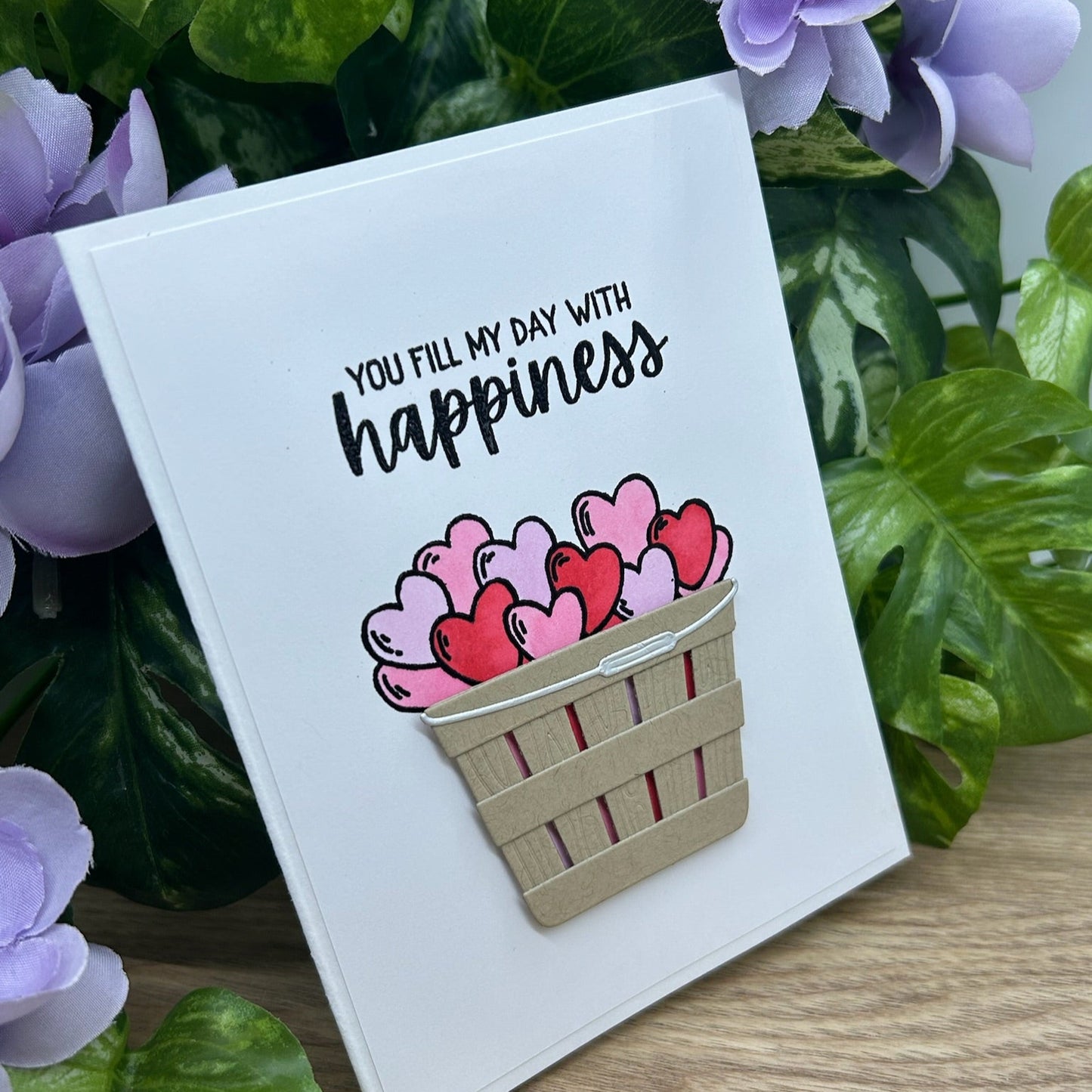 Basket of Happiness Handmade Card