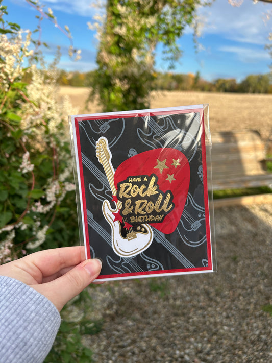 Rock & Roll Birthday Handmade Card