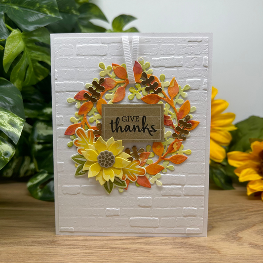 Give Thanks Wreath Handmade Card