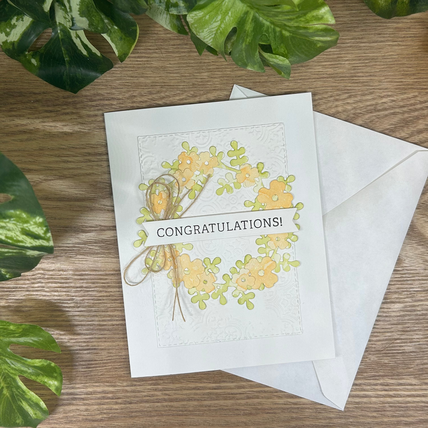 Congratulations Wreath Handmade Card
