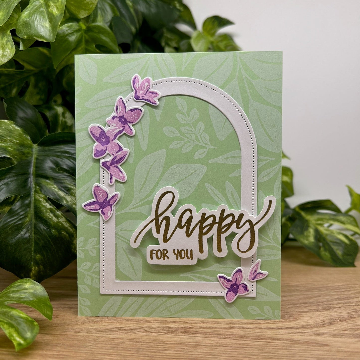 Happy for You Floral Arch Handmade Card
