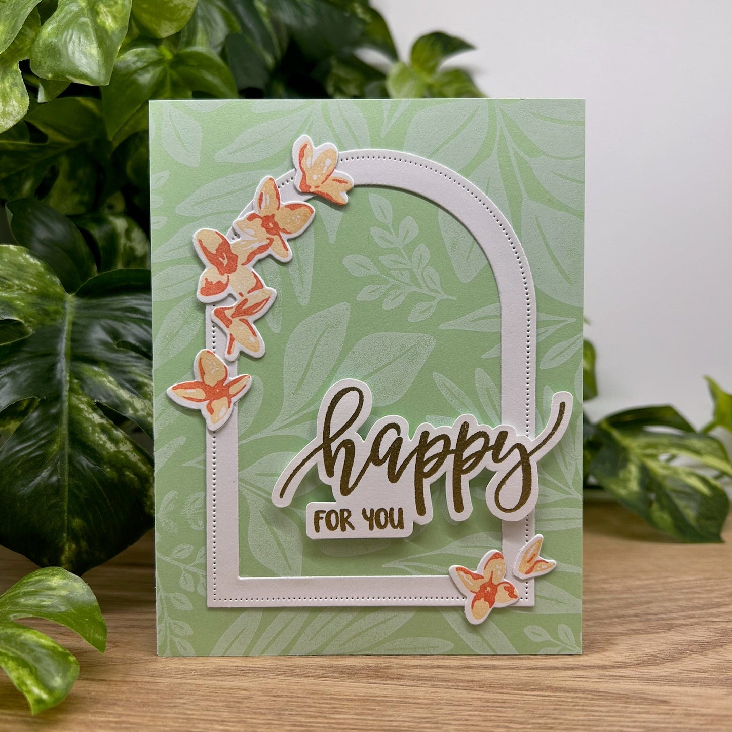 Happy for You Floral Arch Handmade Card