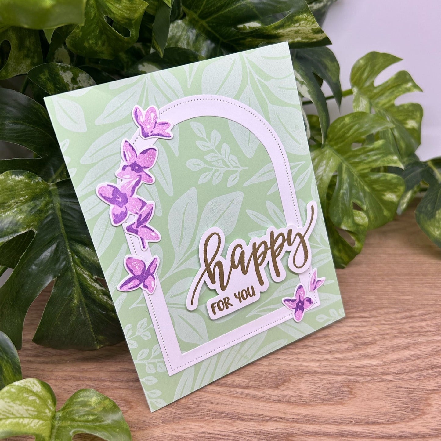 Happy for You Floral Arch Handmade Card