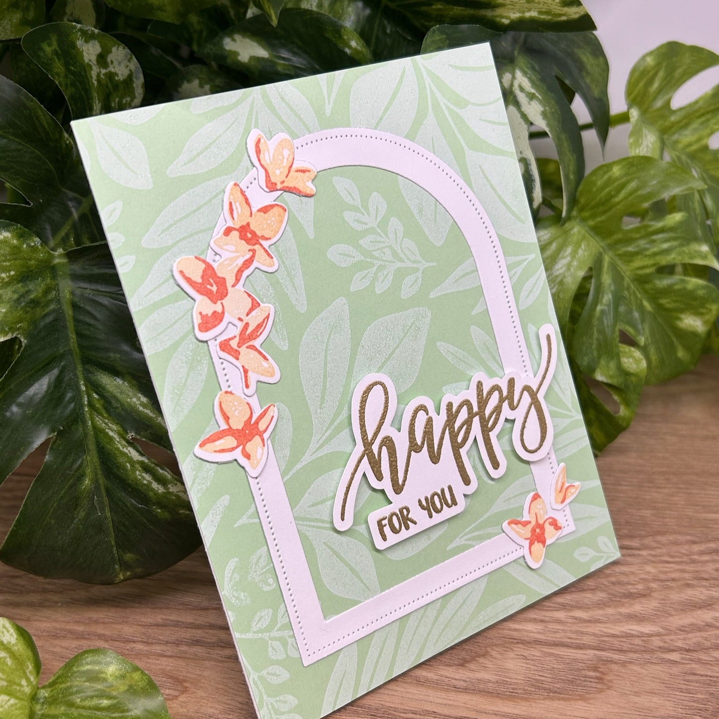 Happy for You Floral Arch Handmade Card