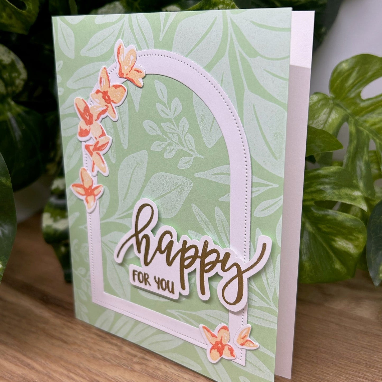 Happy for You Floral Arch Handmade Card