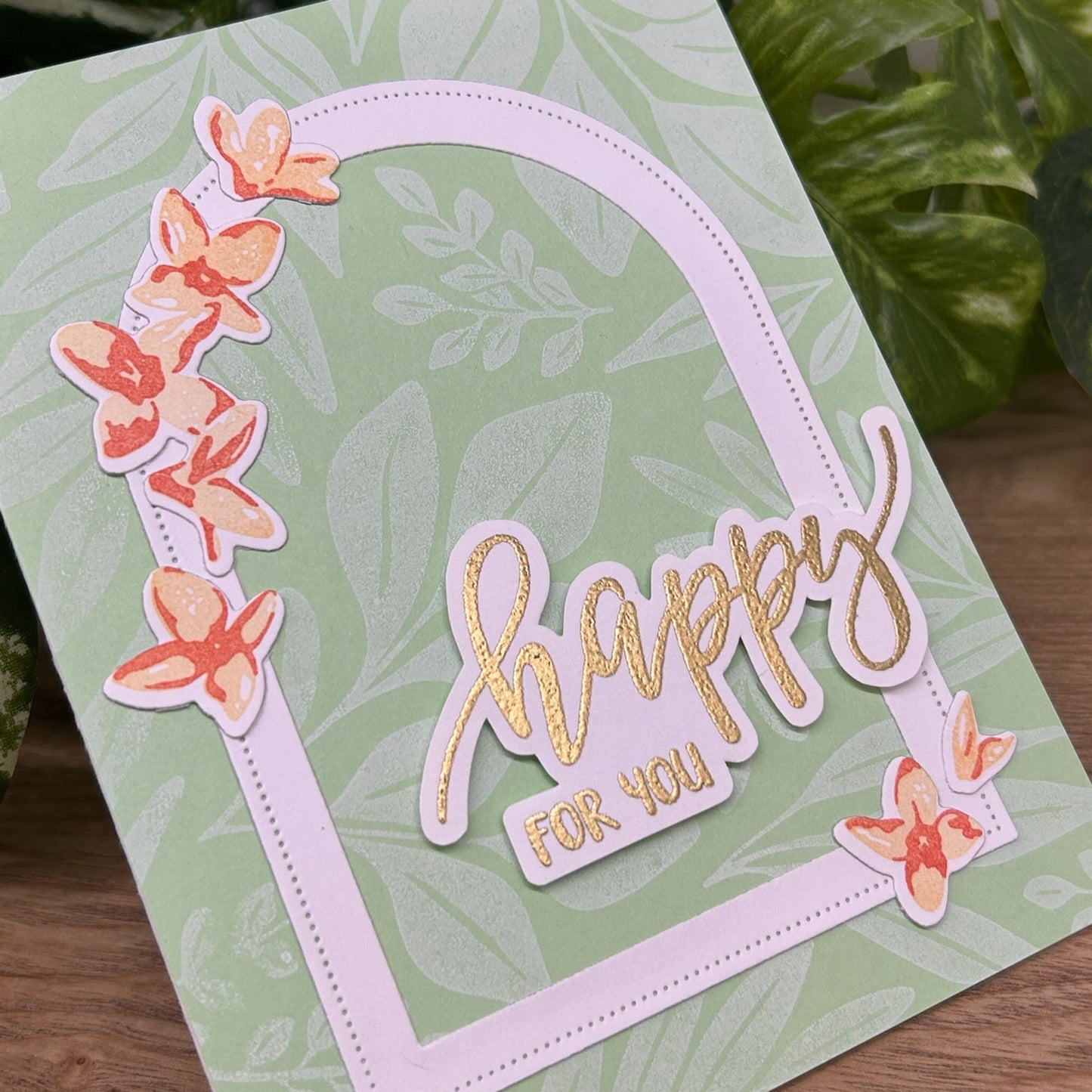 Happy for You Floral Arch Handmade Card