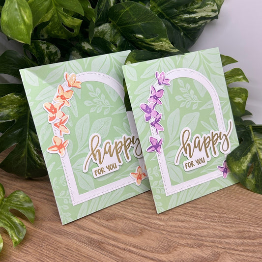 Happy for You Floral Arch Handmade Card