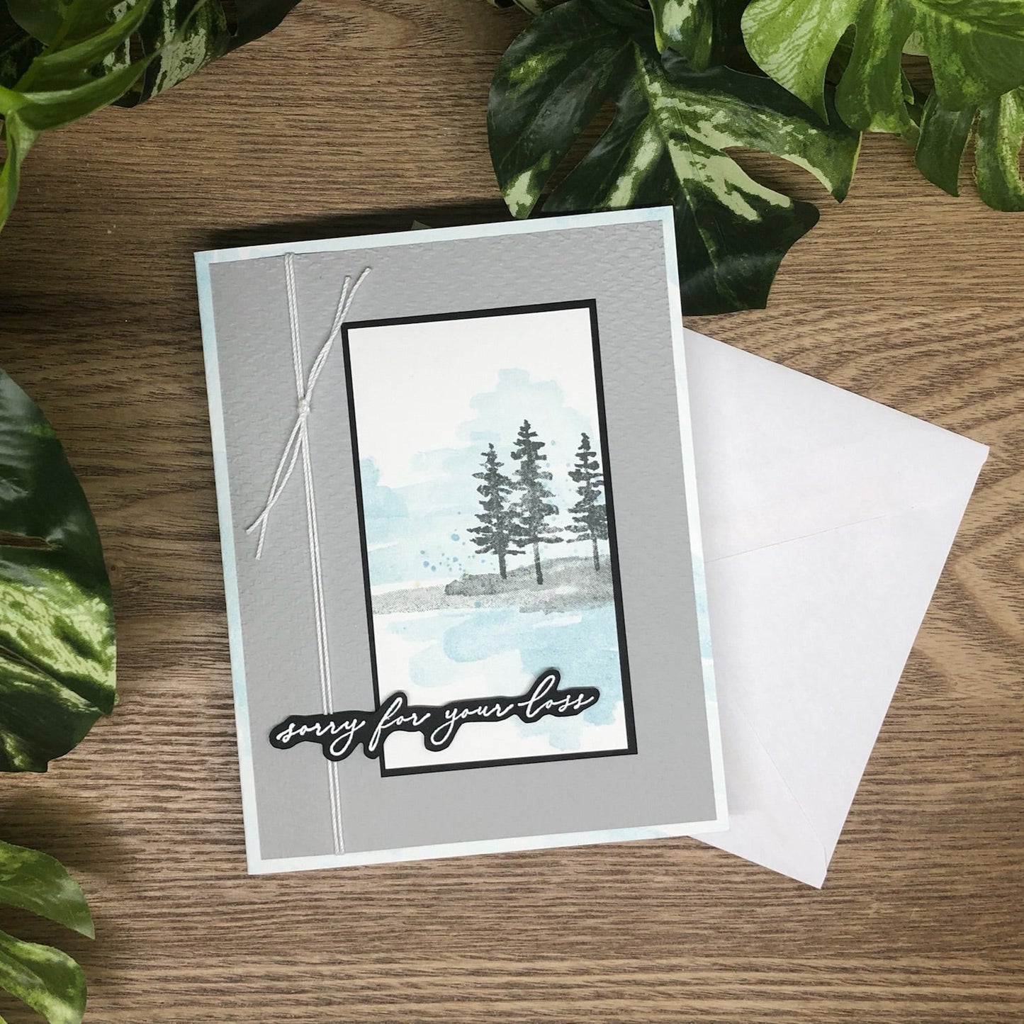 Calm Trees Handmade Sympathy Card