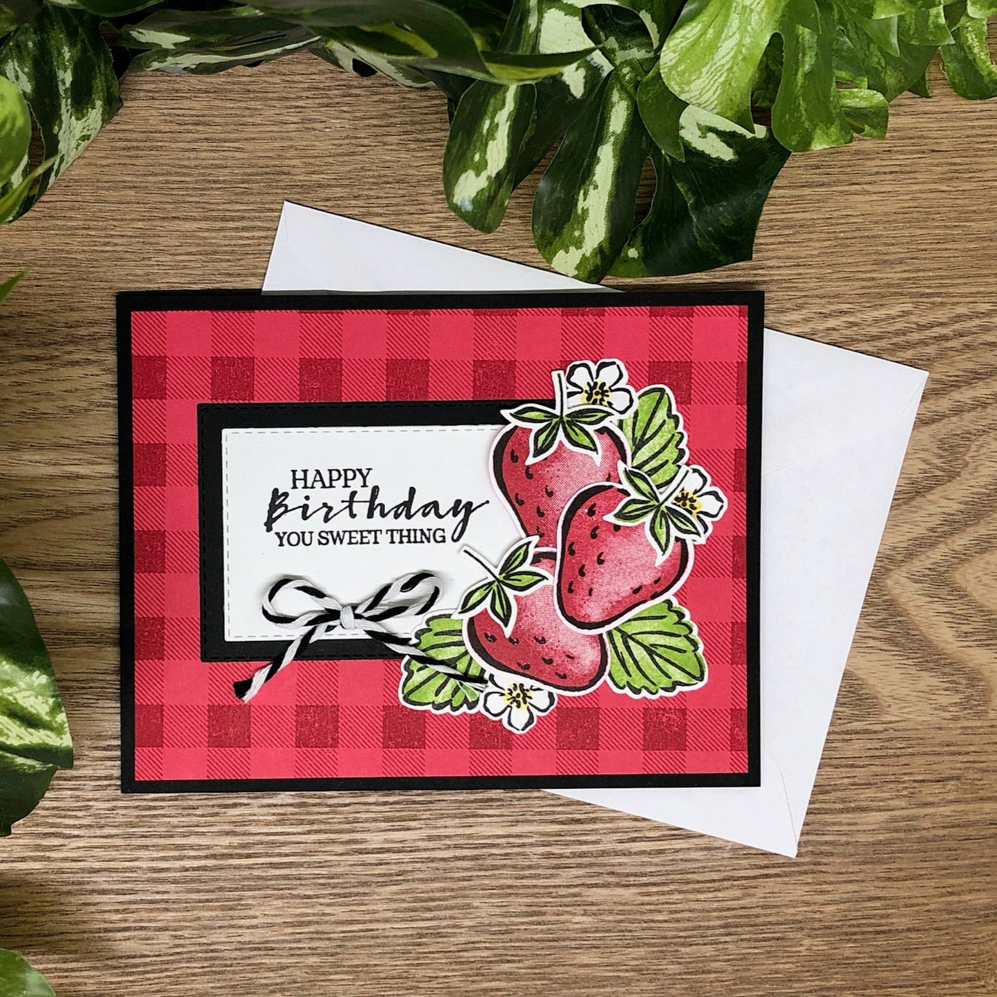Sweet Strawberry Handmade Birthday Card