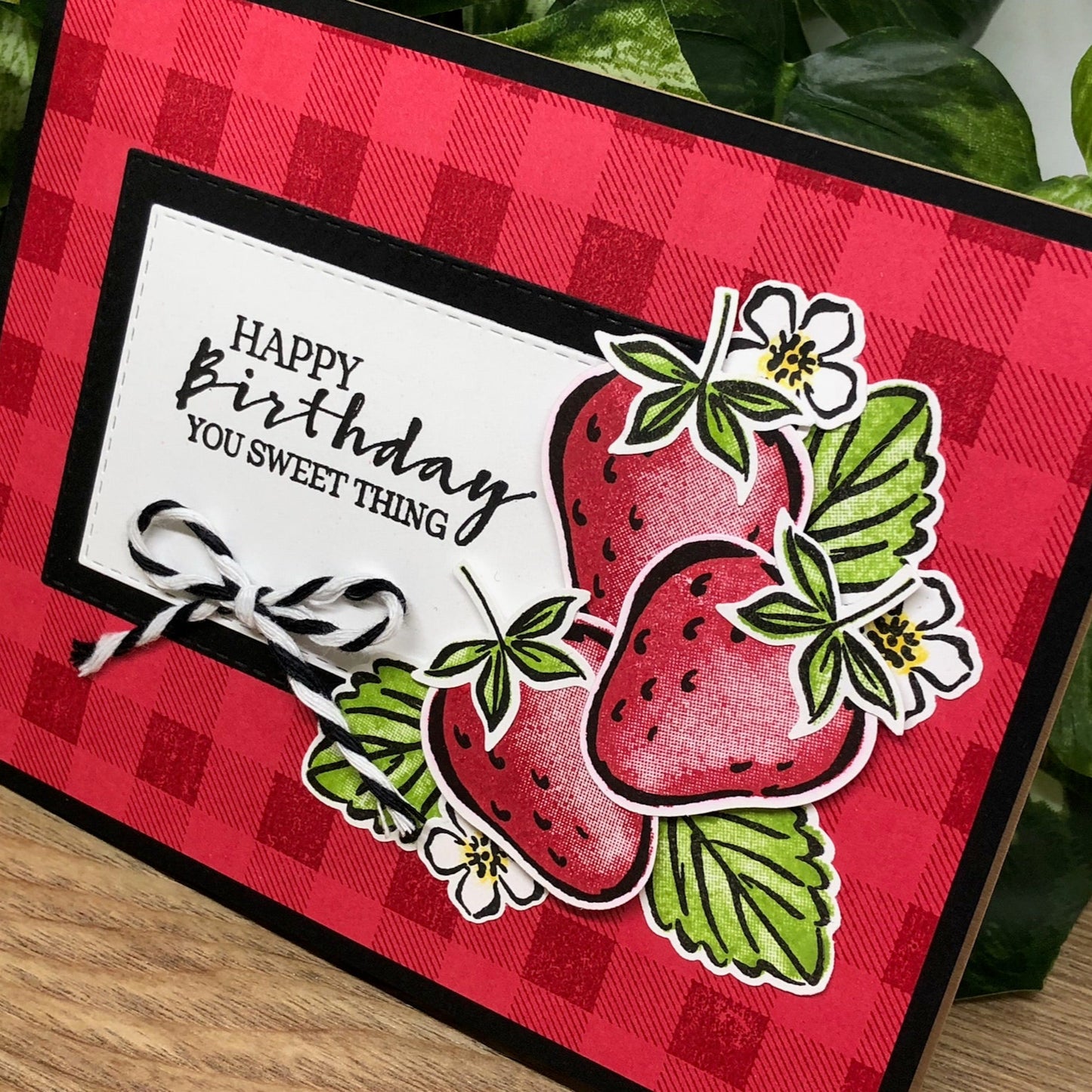 Sweet Strawberry Handmade Birthday Card