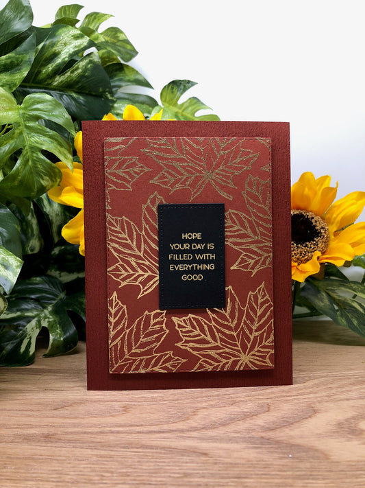 Golden Leaf Handmade Card