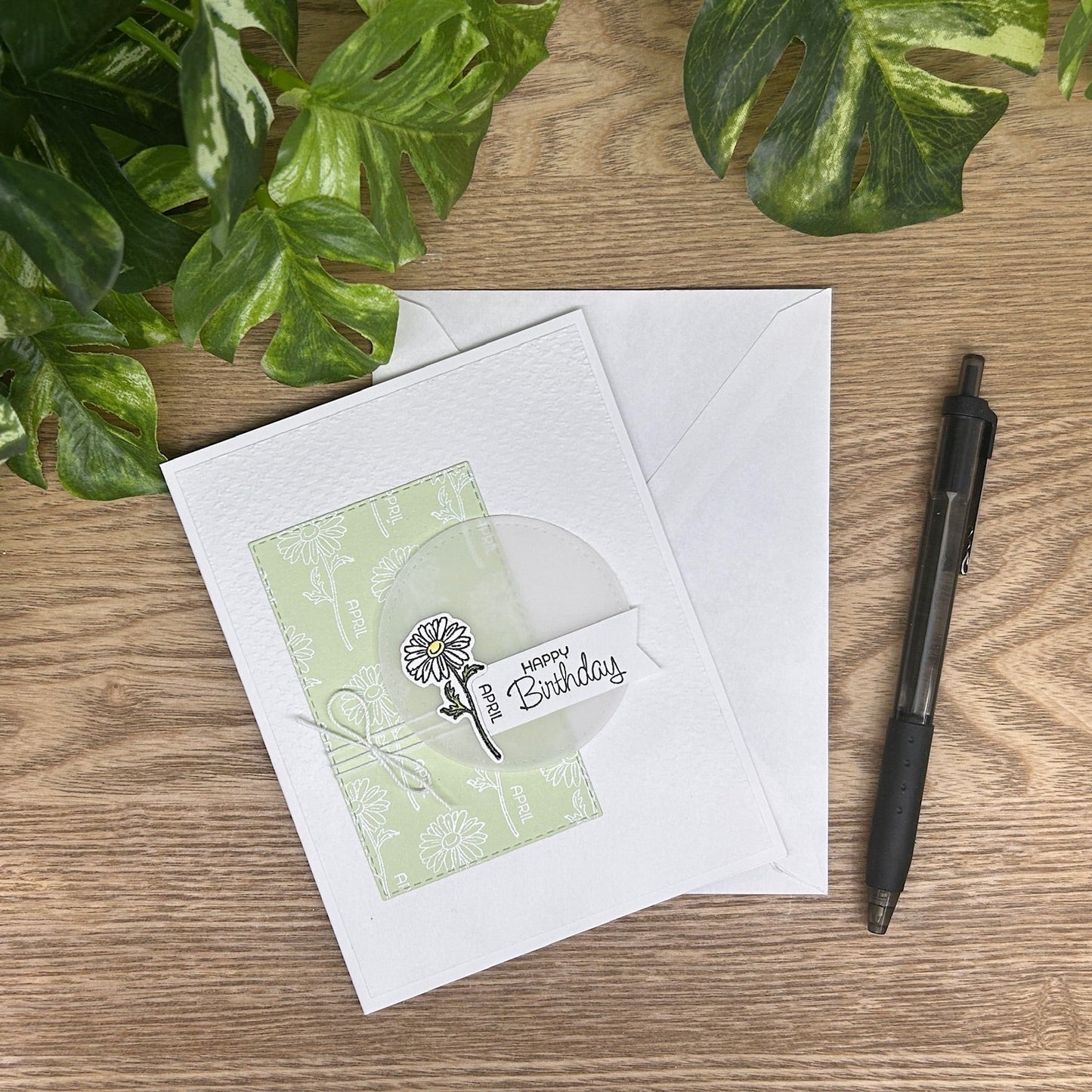 Birth Month Flower Handmade Card