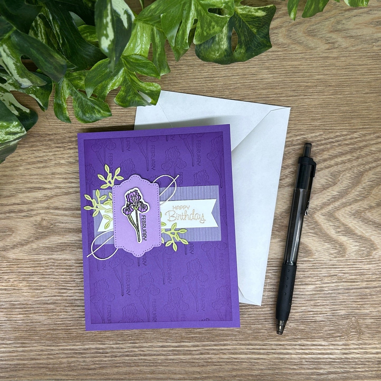 Birth Month Flower Handmade Card