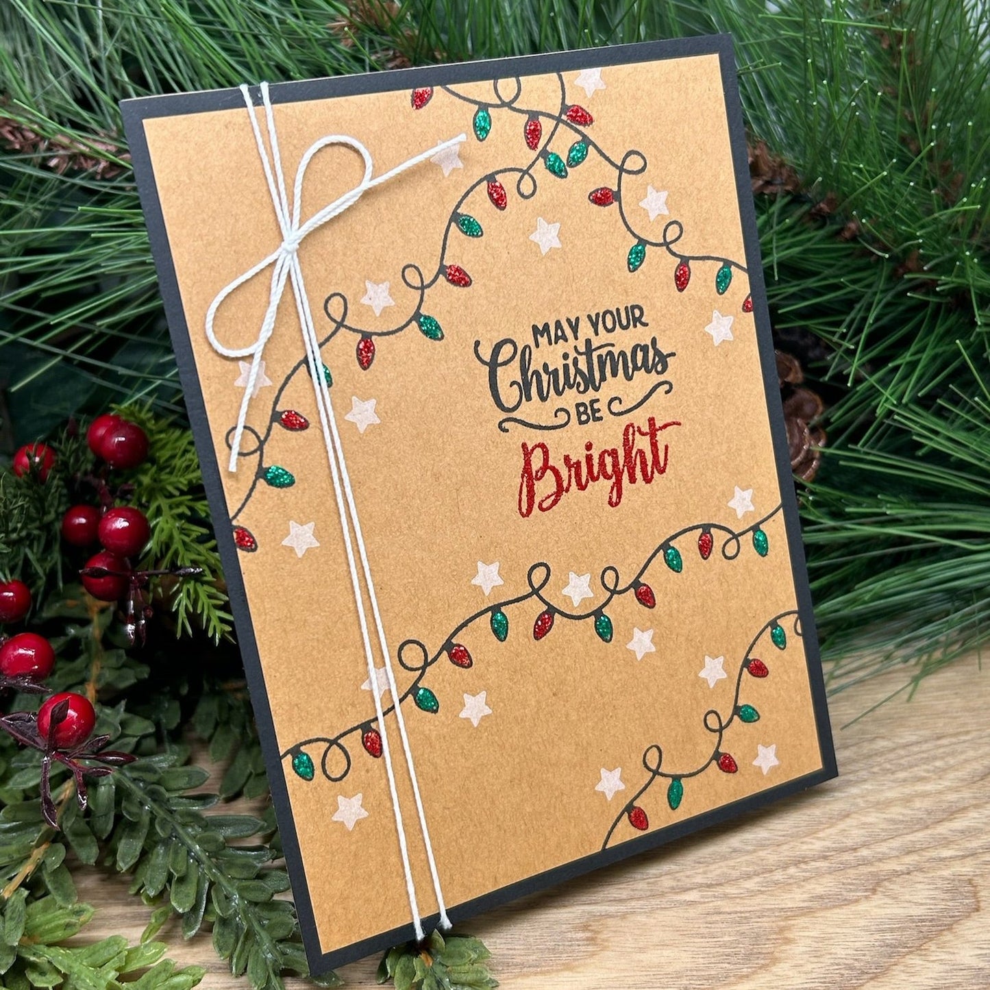 Bright Lights Handmade Christmas Card