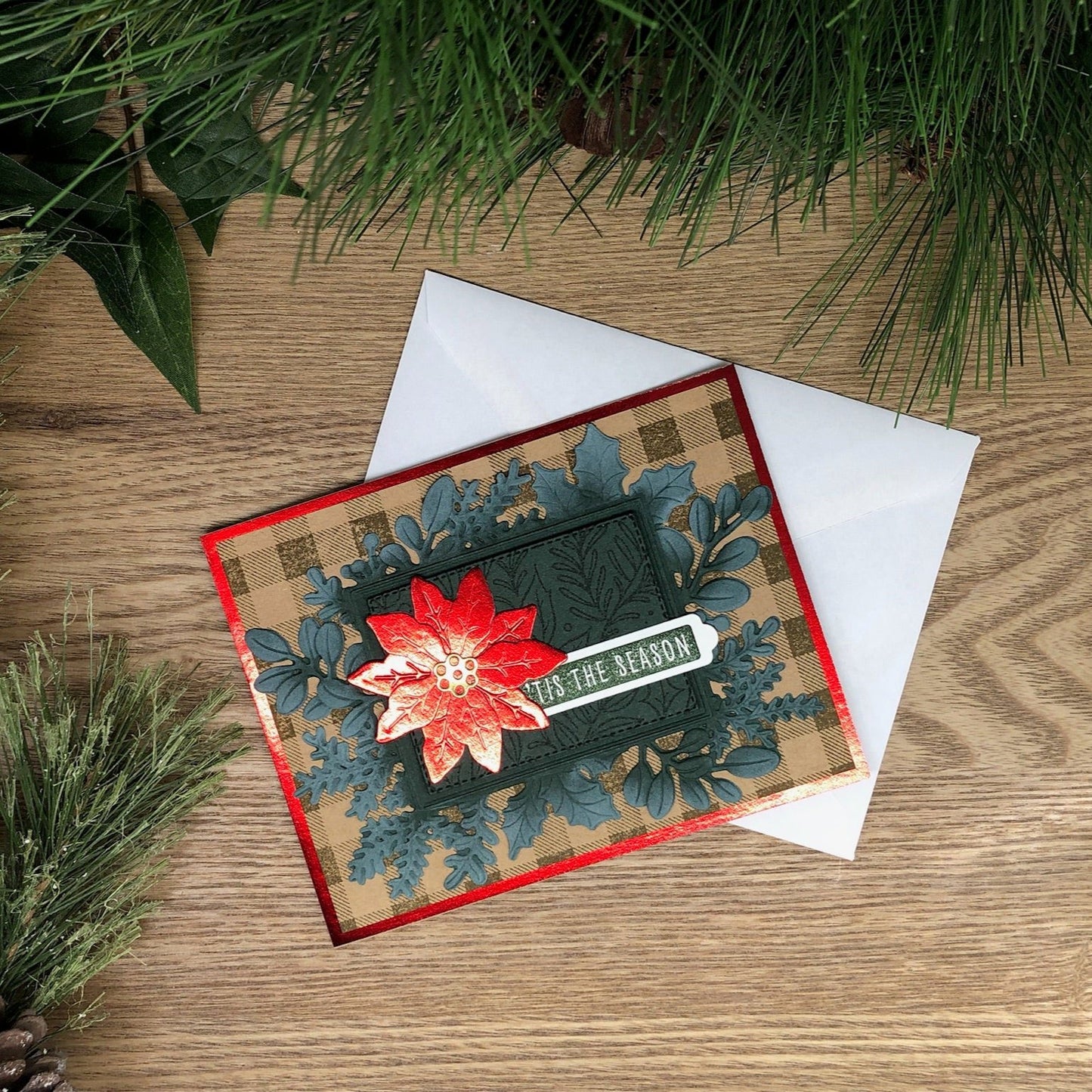 Poinsettia ‘Tis the Season Handmade Christmas Card