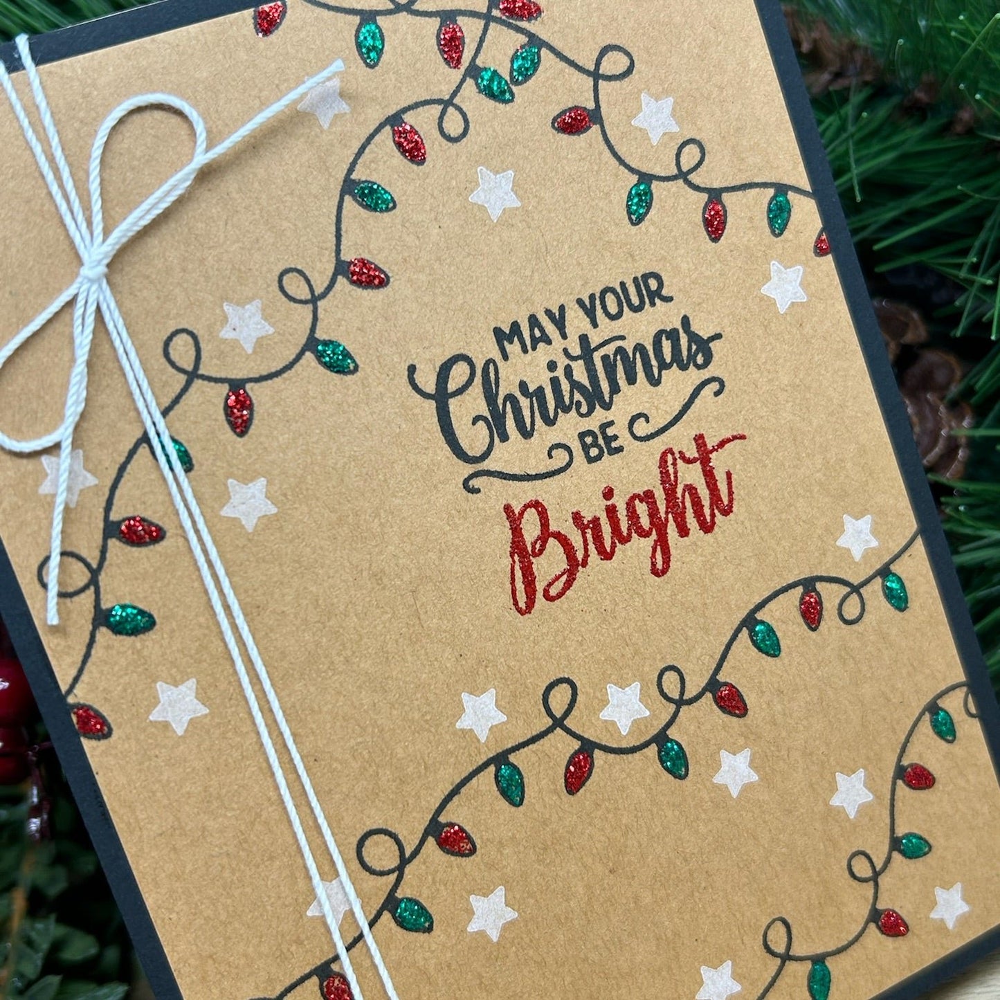 Bright Lights Handmade Christmas Card