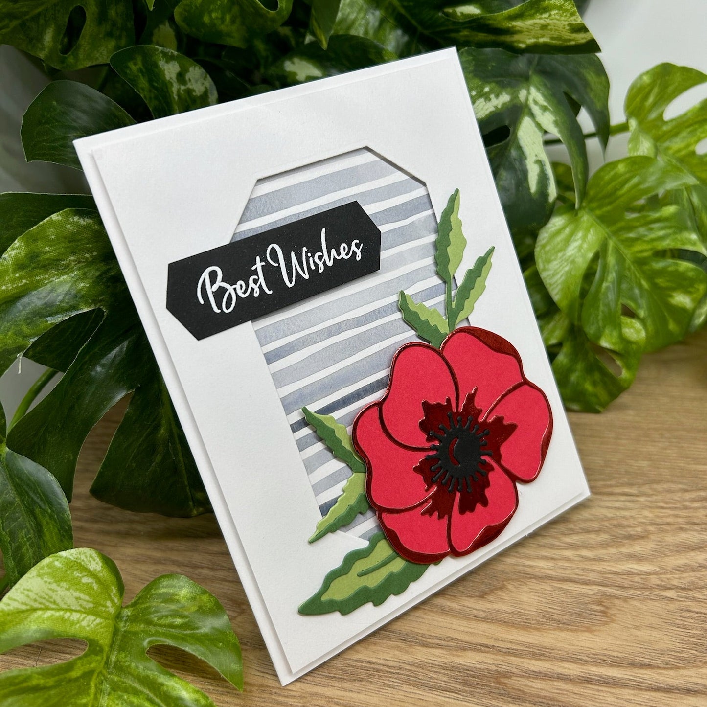 Best Wishes Poppy Handmade Card