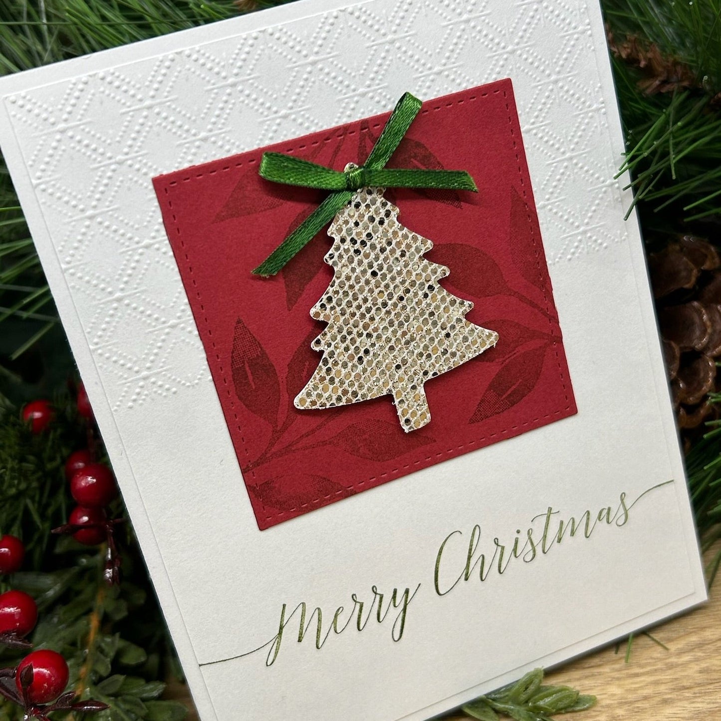 Sparkling Christmas Tree Handmade Card