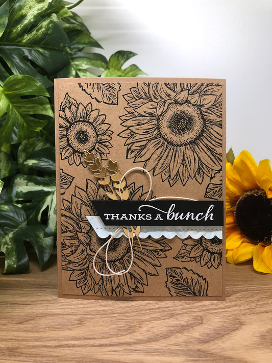 Sunflower Bunch Handmade Thank You Card