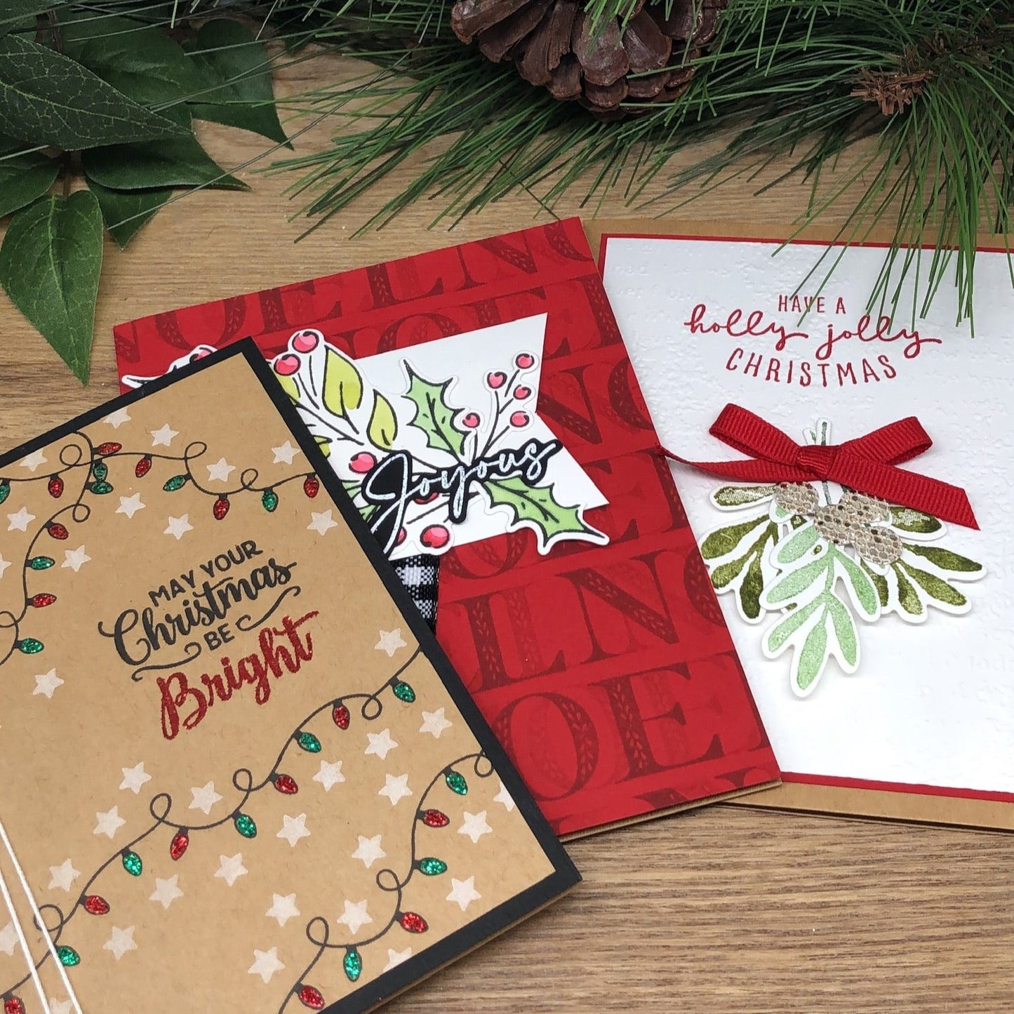 Holly Jolly Christmas Handmade Card