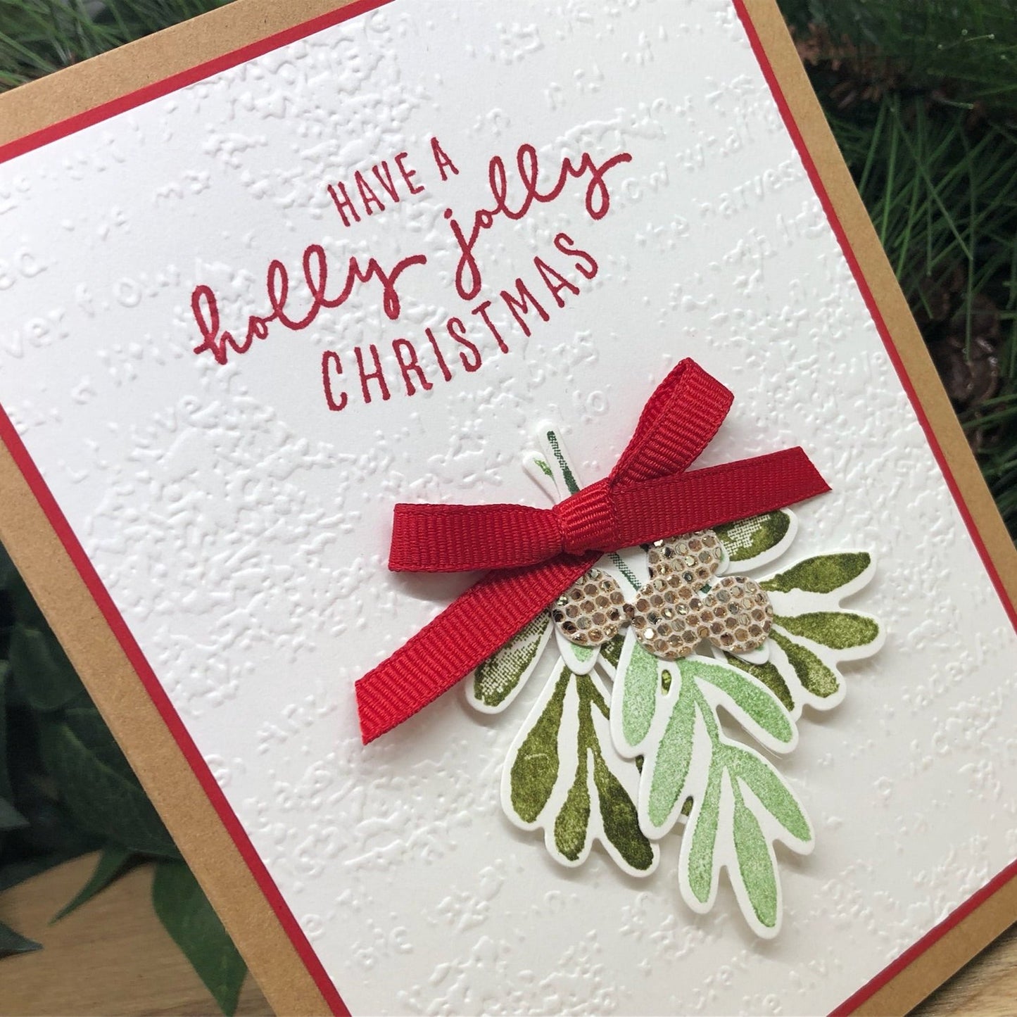 Holly Jolly Christmas Handmade Card