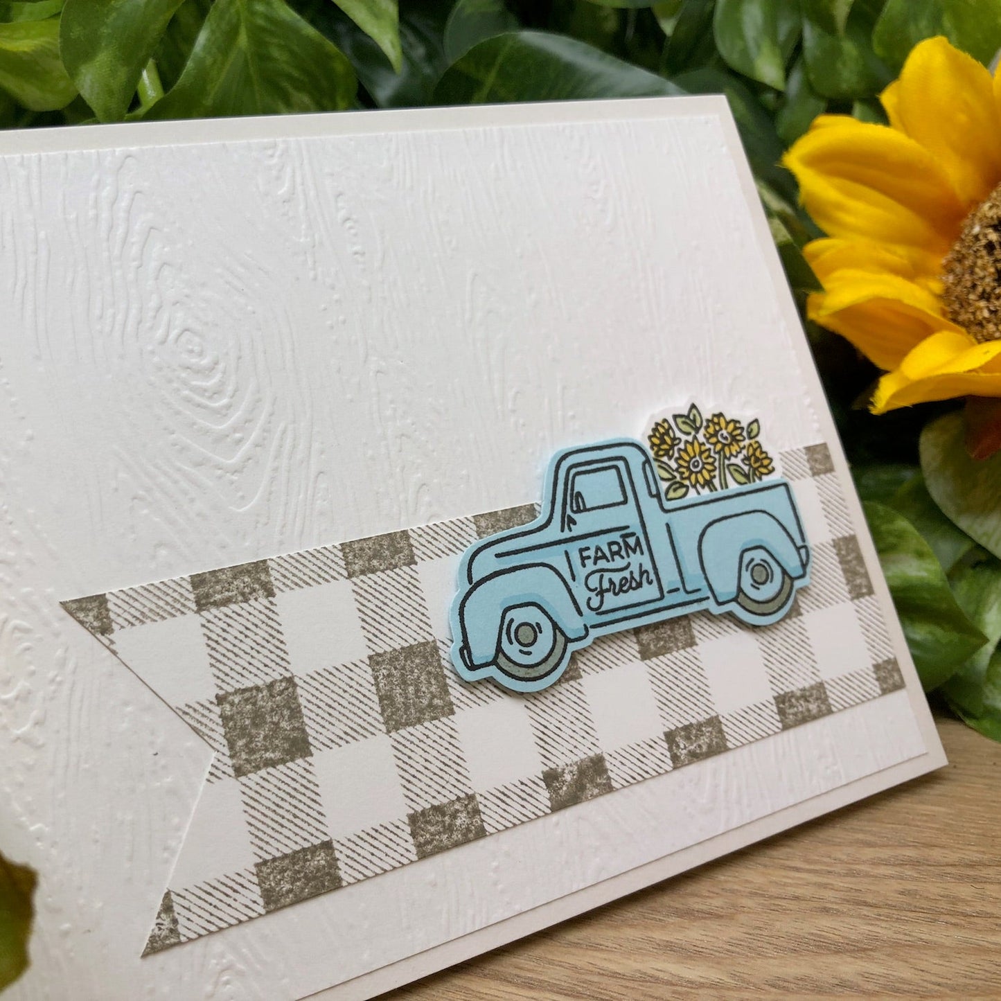 Blue Farm Truck Handmade Card