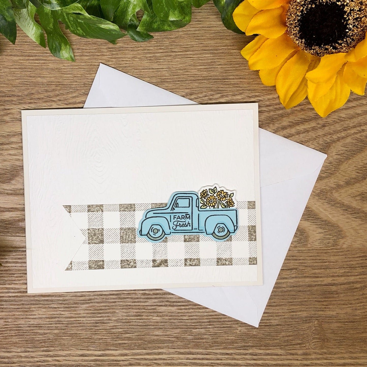 Blue Farm Truck Handmade Card