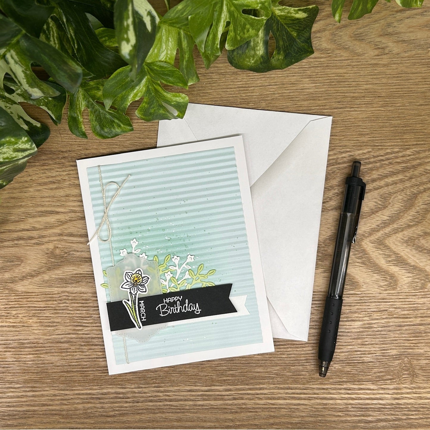 Birth Month Flower Handmade Card