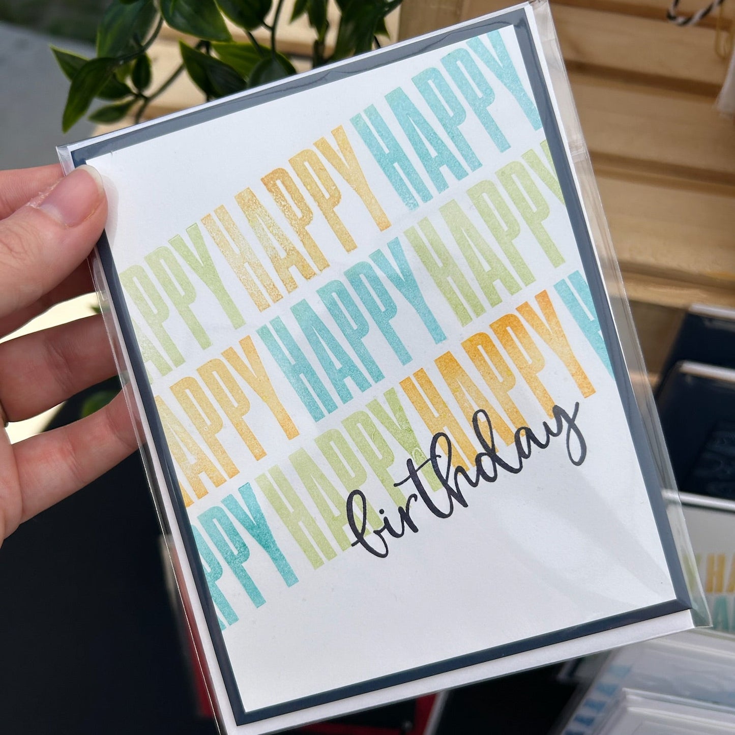 Birthday Colour Block Handmade Card