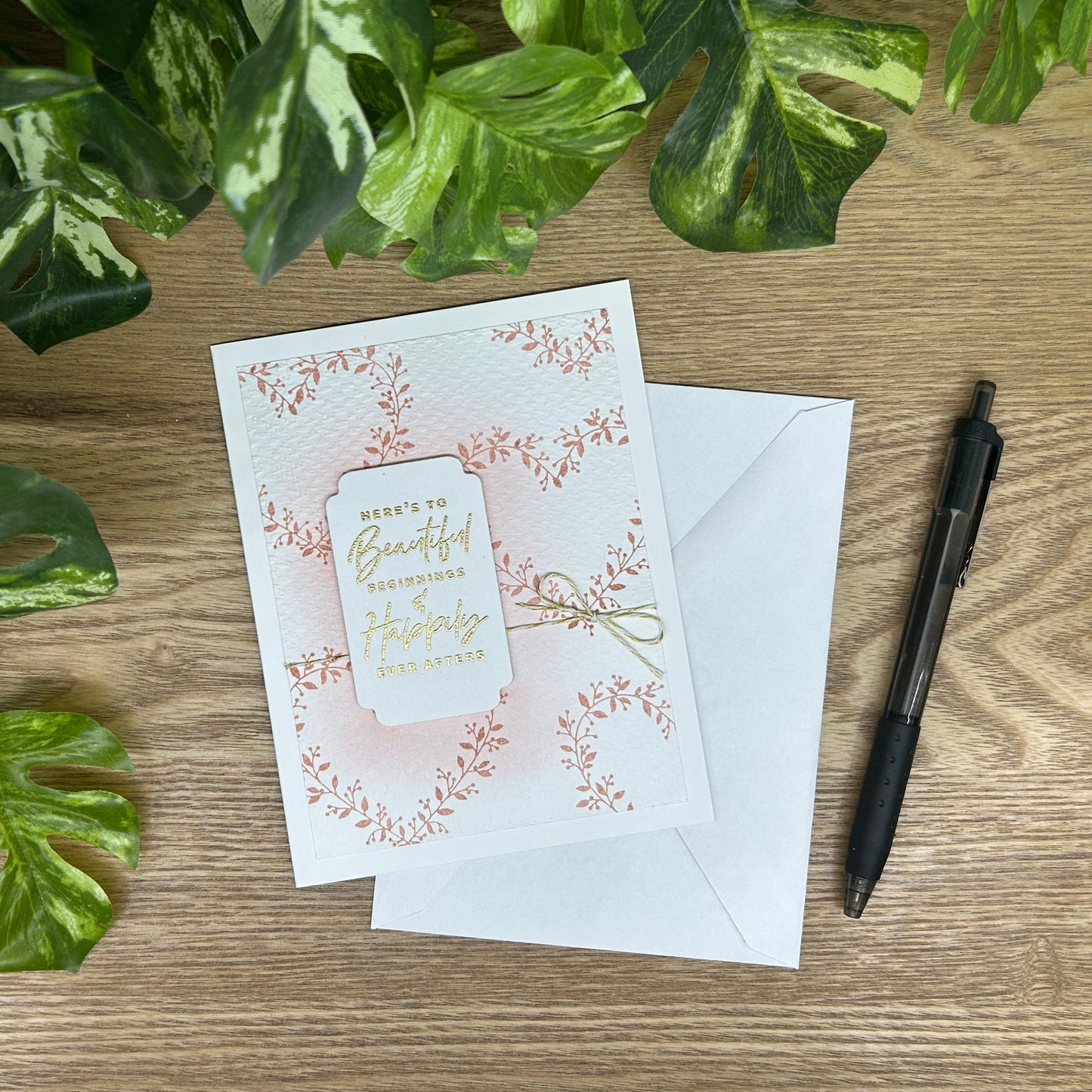 Floral Heart Wedding Card