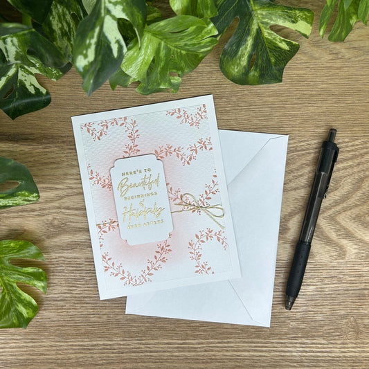 Floral Heart Wedding Card