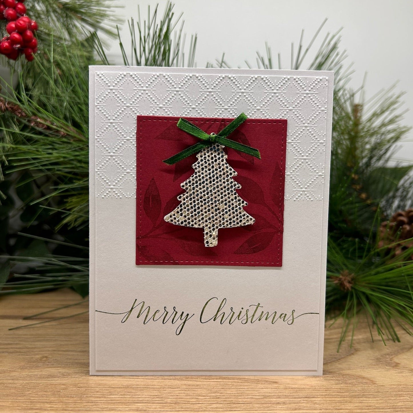 Sparkling Christmas Tree Handmade Card