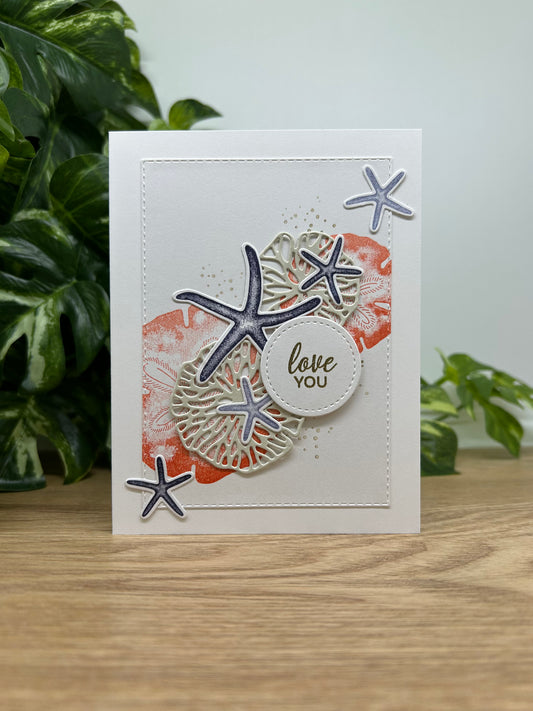 Sand Dollar Love You Handmade Card