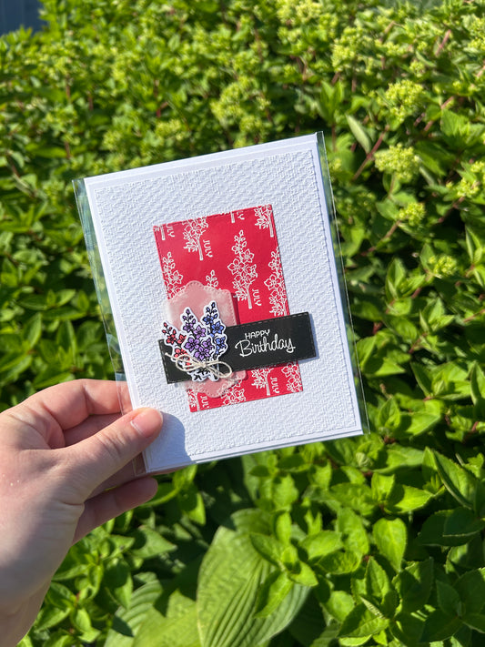 Birth Month Flower Handmade Card